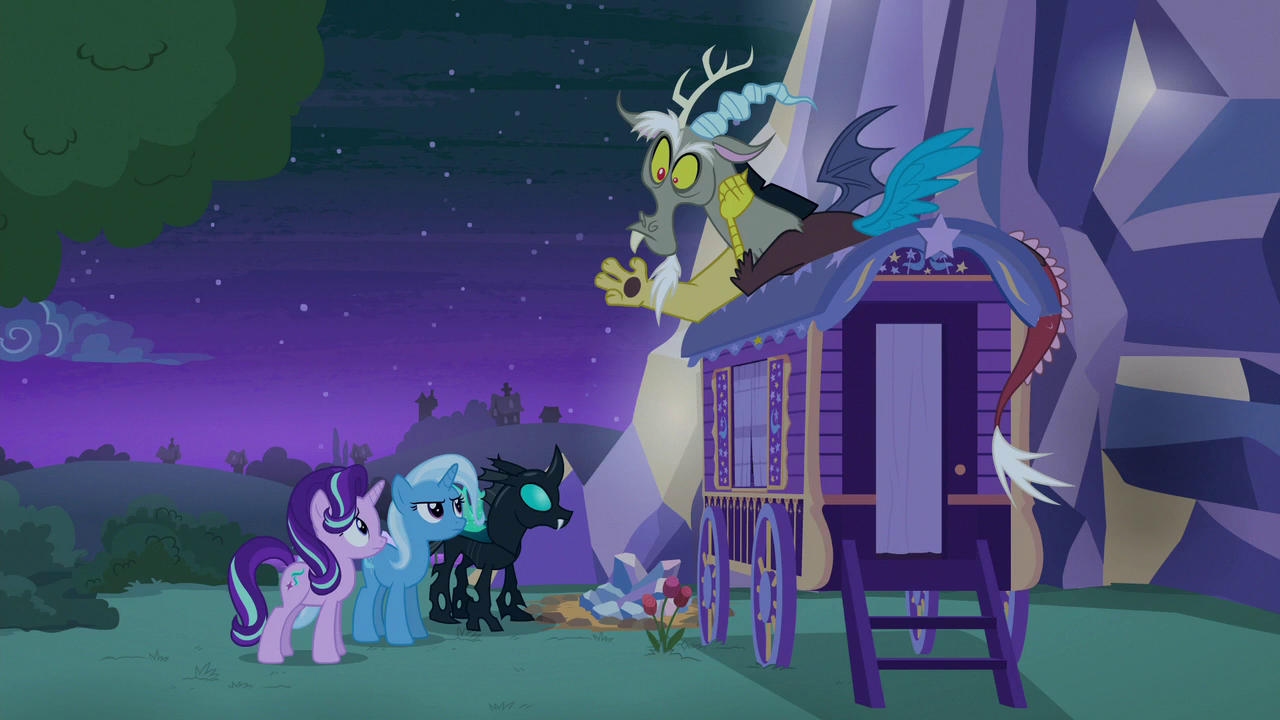 Image - Starlight, Trixie, Thorax, and Discord back at 