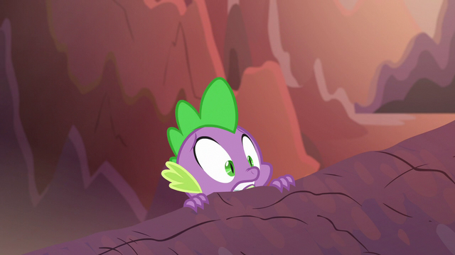 File:Spike hangs over side of the bridge S6E5.png