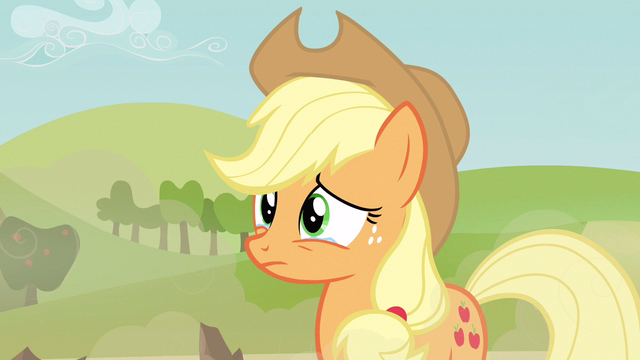 File:Applejack tear eyed S3E8.png