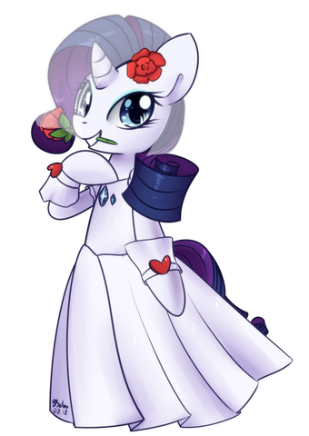 File:FANMADE Rarity wedding dress by soapie solar.png