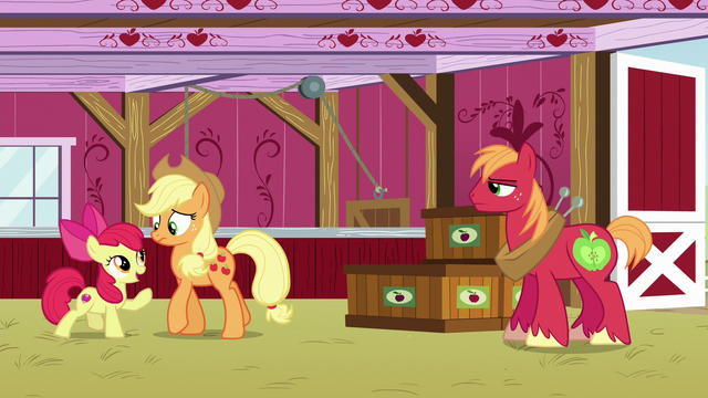 File:Apple Bloom backs Applejack toward more crates S6E23.png