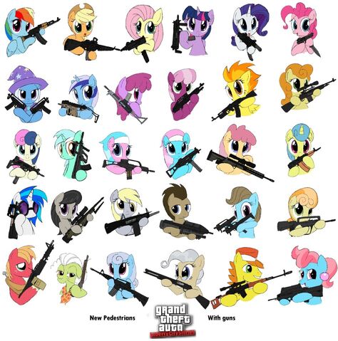 File:FANMADE Ponies with guns.jpg