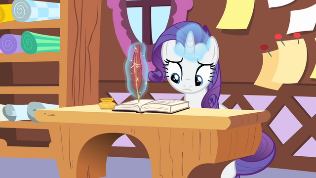 File:Rarity writing on the journal S4E08.png