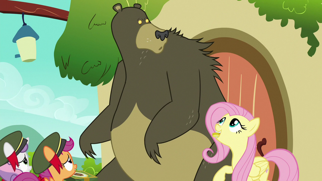 File:Harry looks at Fluttershy holding a bit S6E15.png