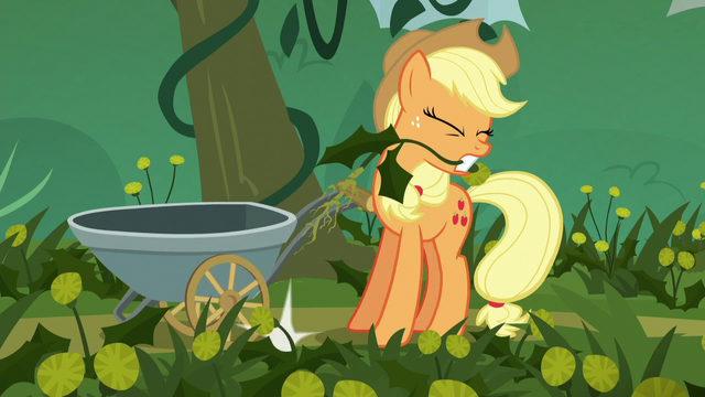 File:Applejack pulling weeds S5E16.png