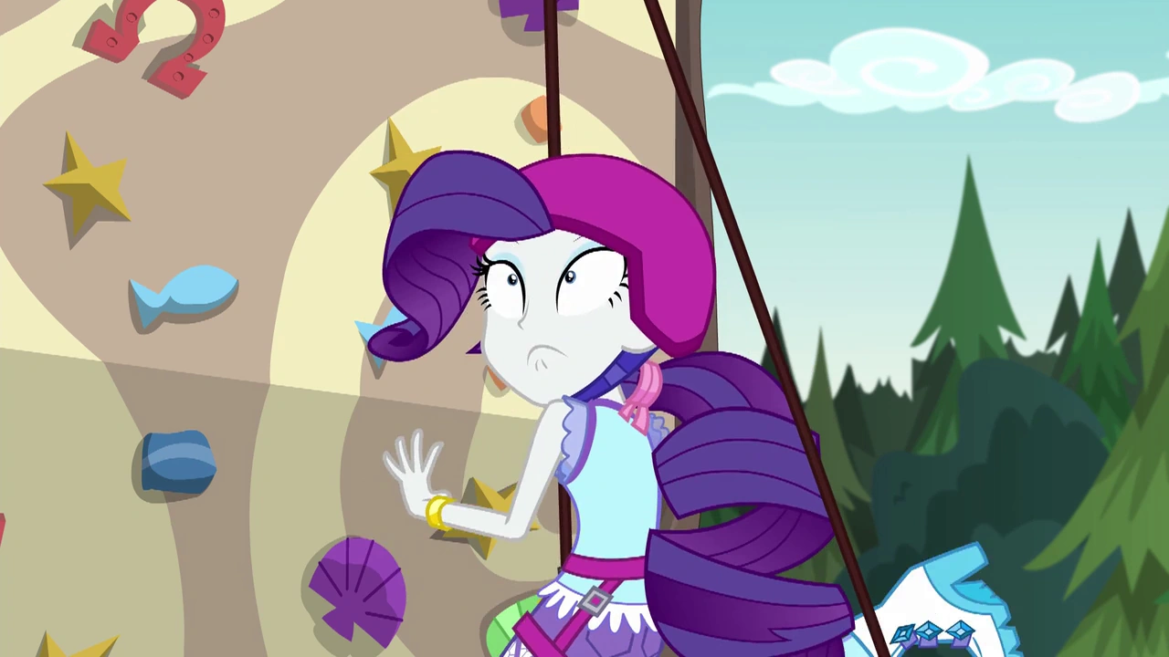 Image - Rarity loses her grip on the rock climbing wall 