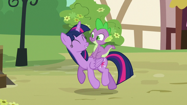 File:Twilight Sparkle and Spike smiling in Ponyville S6E22.png