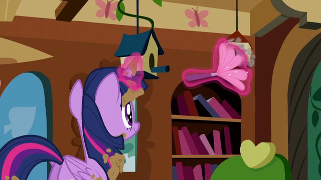 File:Twilight dusting Fluttershy's house S5E3.png