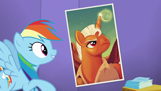 File:Rainbow looks at a poster complimenting it S5E19.png