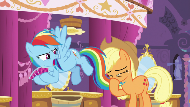 File:Applejack blows her nose with Dash's tail S5E7.png