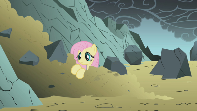 File:Fluttershy in a pile of dirt S1E07.png