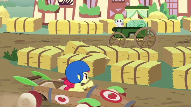 File:Sweetie and Apple Bloom wave to each other S6E14.png