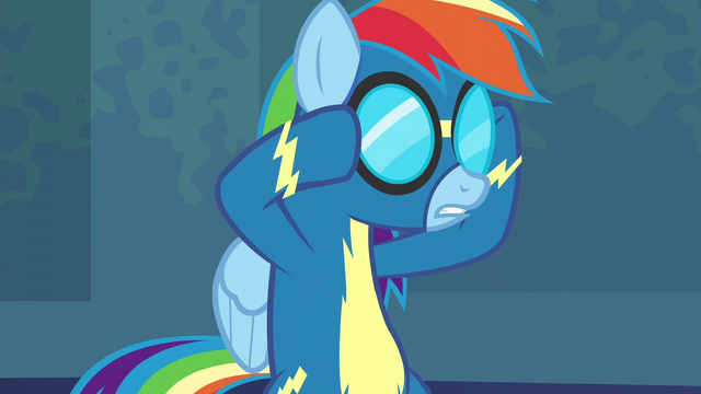 File:Rainbow Dash lowering her goggles S6E7.png