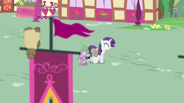 File:Rarity and Spike walking through Ponyville S4E23.png