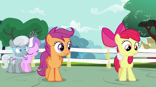 File:Apple Bloom about to be pulled by Sweetie S4E15.png
