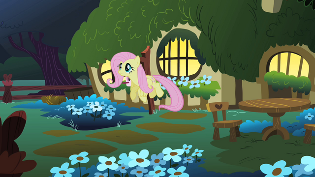 File:Fluttershy flies out of her cottage to look for the CMC S1E17.png
