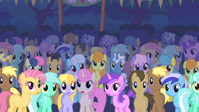 File:Ponies stare at the Cutie Mark Crusaders S01E18.png