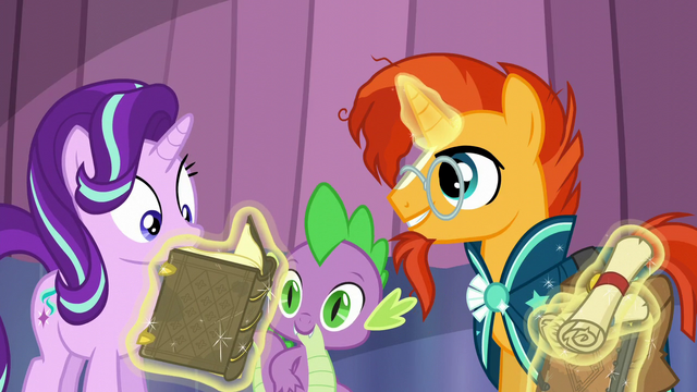 File:Sunburst gives Starlight the book detailing Somnambula's Weather Abjuration S6E2.png