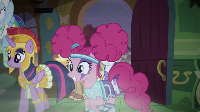 File:Rainbow, Twilight, and Pinkie enter the cottage S5E21.png