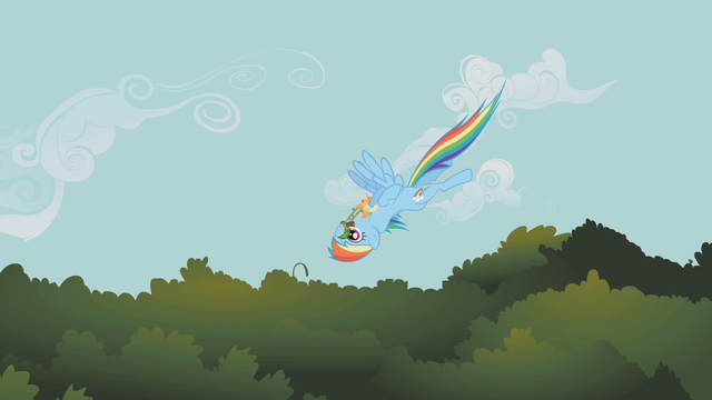 File:Rainbow Dash flying downward upside-down S1E09.png