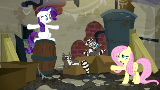 File:Fluttershy "Softpad's mother made them move out of the trashcan" S6E9.png