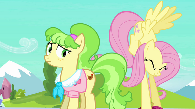 File:Fluttershy struggles with Peachbottom's luggage S03E12.png