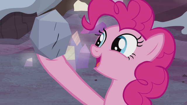 File:Pinkie Pie holding up a small rock S5E20.png