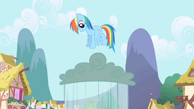 File:Rainbow Dash jumping on a rain cloud S1E01.png