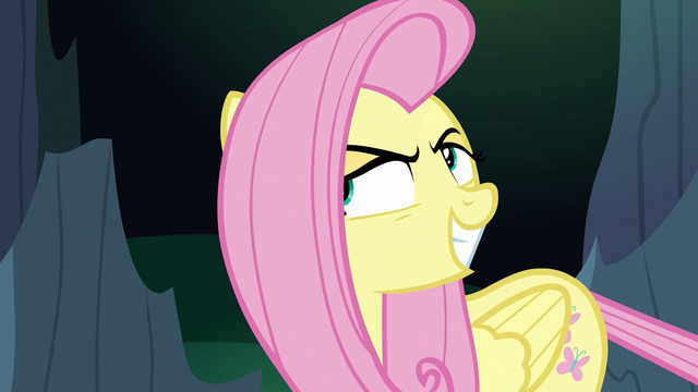 File:Fluttershy Changeling grinning deceitfully S6E26.png