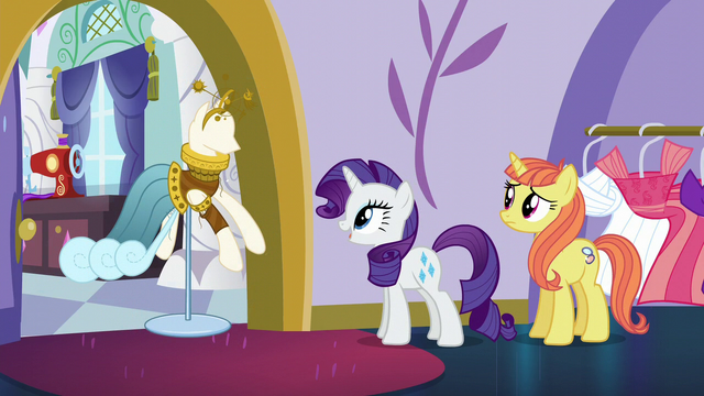 File:Rarity brings out Fountain of Truth dress S5E14.png