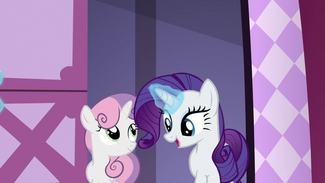 File:Rarity and Sweetie Belle enter Rarity's workshop S6E15.png