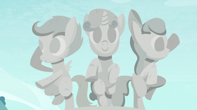 File:Sculpture of the Cutie Mark Crusaders S7E6.png