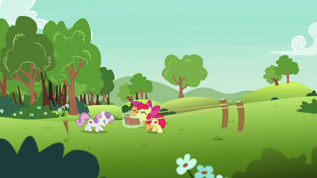 File:Cutie Mark Crusaders stretch a large rubber band S7E7.png