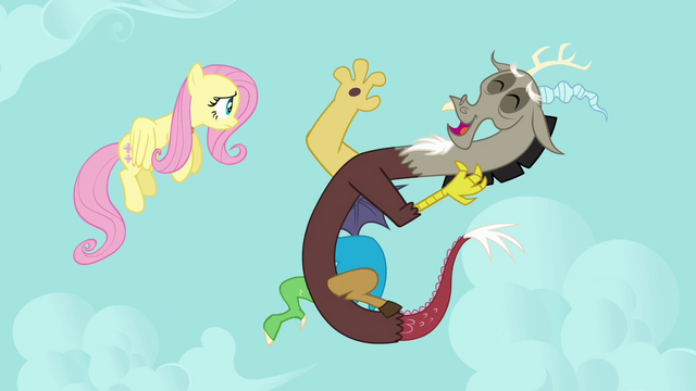 File:Discord and Fluttershy "you're hilarious!" S03E10.png