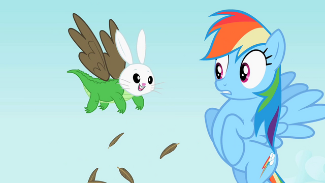 File:Rainbow Dash seeing Angel-Gummy-Owlowiscious S2E7.png