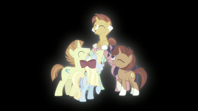 File:Ponies celebrating Sunburst S5E26.png