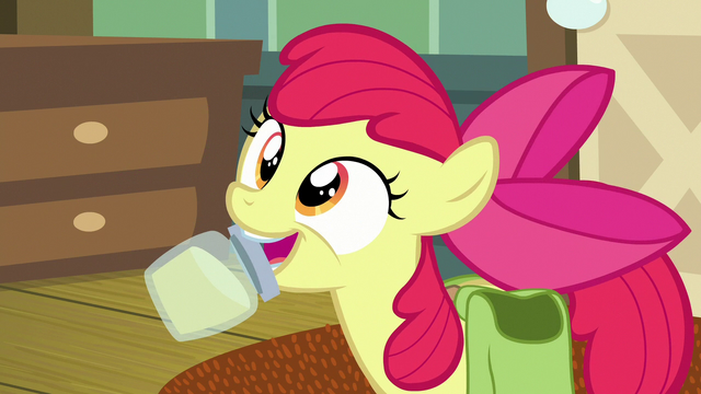 File:Apple Bloom presents jar of pear jam S7E13.png