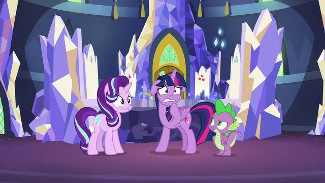 File:Twilight and Starlight nervous; Spike annoyed S7E10.png