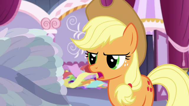File:Applejack "who cares if it's stitched perfectly?" S7E9.png