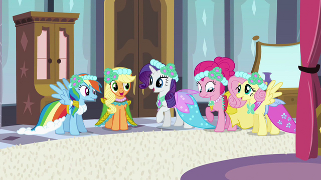 File:Main 5 ponies all dressed up S2E25.png
