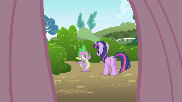 File:Fluttershy's point of view looking at Twilight and Spike S1E1.png