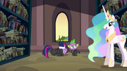 S02E20 Twilight, Spike i Celestia.png