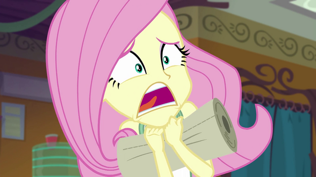 File:Fluttershy screaming with fright EG4.png
