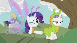Rarity and Sweetie Belle dressed as butterfly and caterpillar S7E6