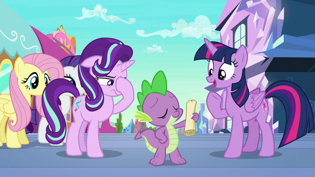 File:Twilight "Spike, you're a genius!" S6E1.png