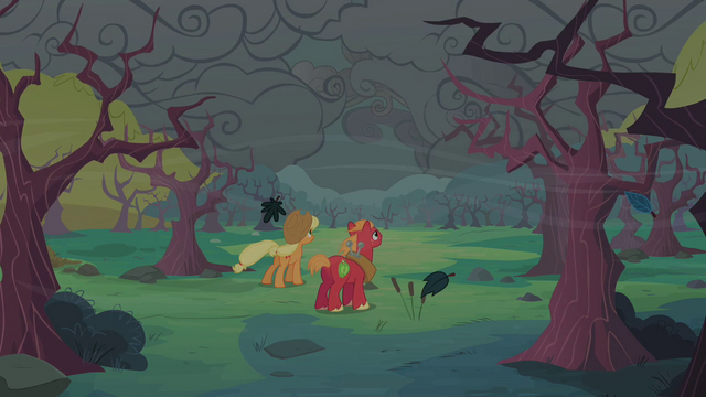 File:Applejack and Big McIntosh looking at dark clouds S2E12.png