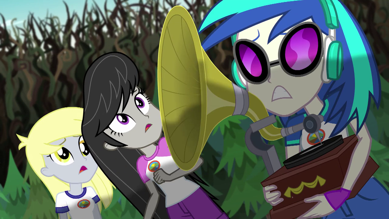 Image - Derpy, DJ, and Octavia watch the brambles grow EG4 