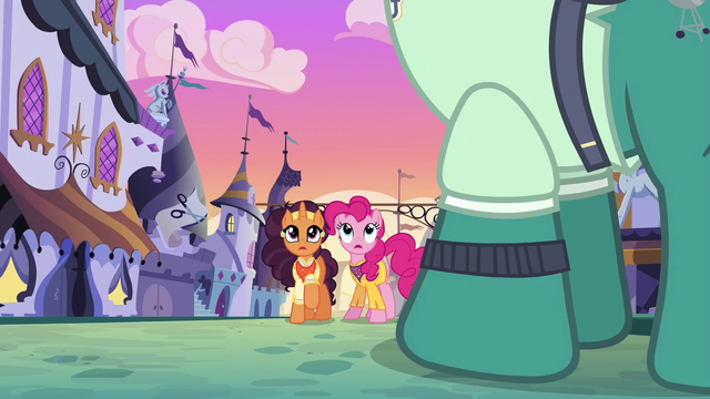 File:Pinkie and Saffron watch sign sail through the air S6E12.png