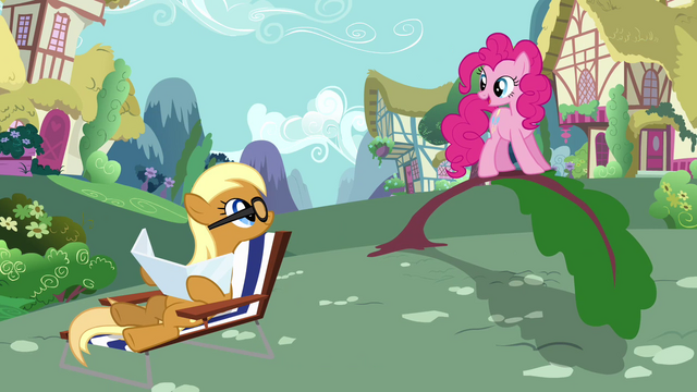 File:Sunbathing Apple Cobbler helped by Pinkie Pie S2E18.png