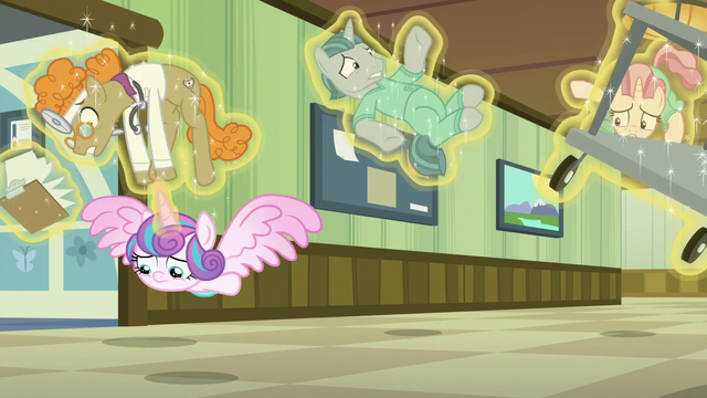 File:Flurry Heart flies past Doc Top and janitors S7E3.png